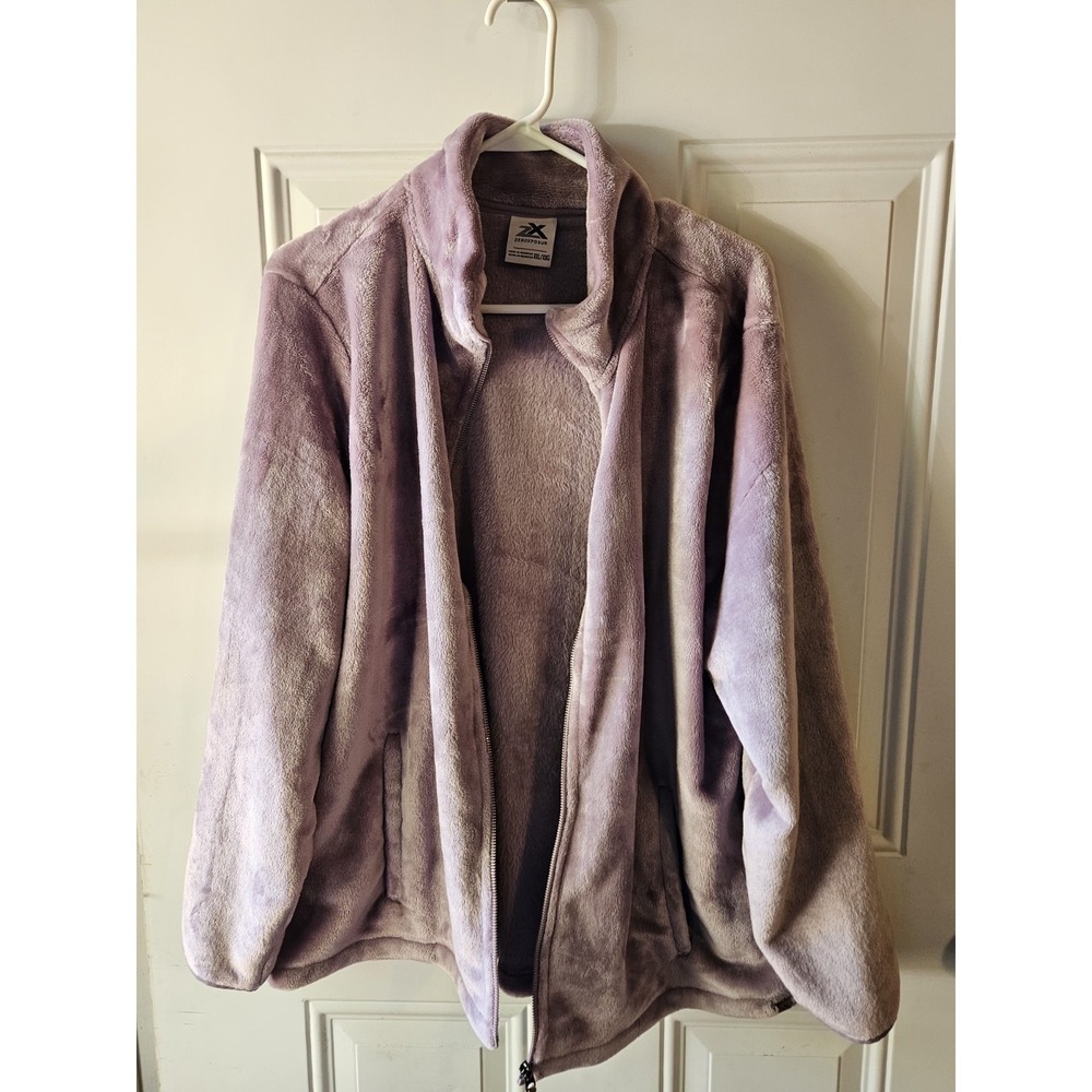 ZeroXposur Womens Fleece Jacket XXL Purple Full‎ Zip Plush Soft Cozy